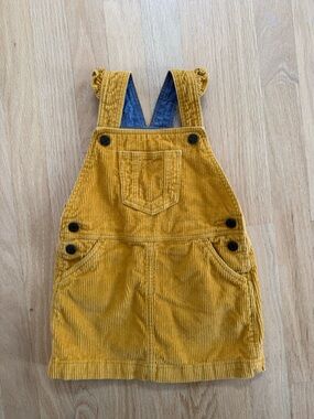 Baby Gap Corduroy Overall Dress 2T Mustard Yellow Jumper